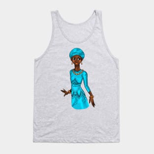 Black is Beautiful - Nigeria African Girl in traditional outfit Tank Top